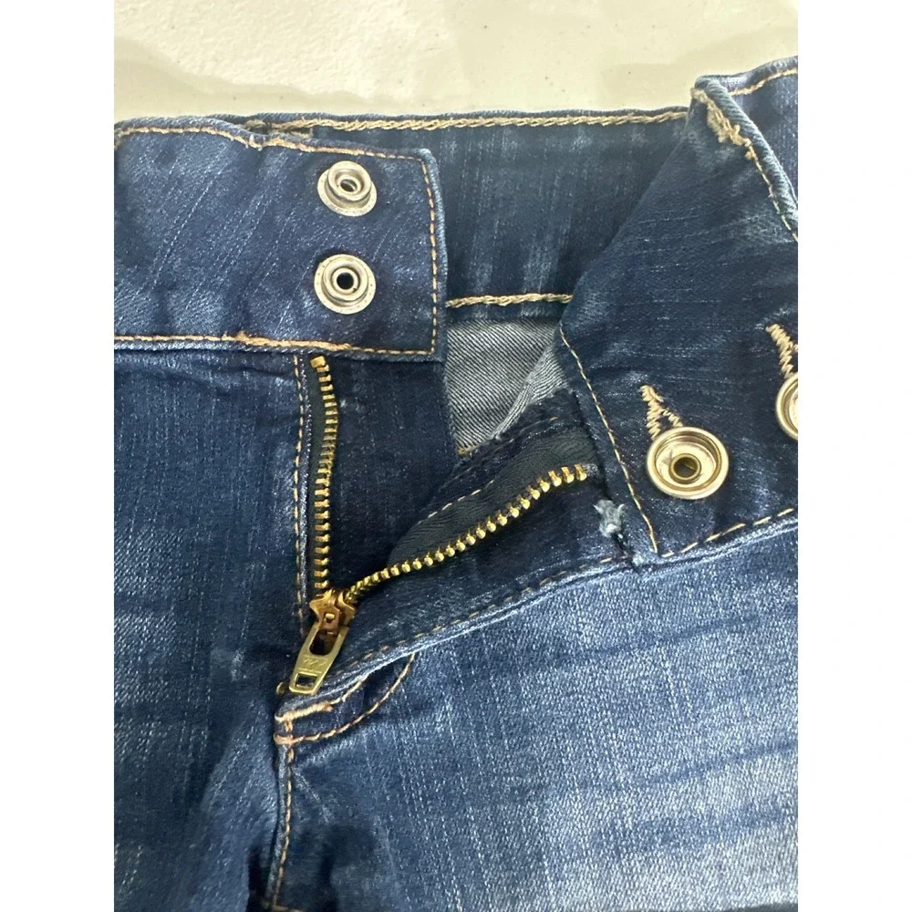Jordache Girls Dark Wash Cuffed Denim Shorts Size 7 Double Button JZ23648C14